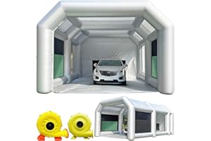 WARSUN Inflatable Paint Booth 30X20X13Ft, Oversized & Double Filters Portable Paint Booth with 2 Blowers(950W+750W) More Durable Inflatable Spray Paint Booth for Car