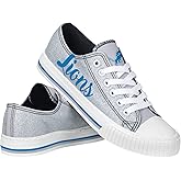 FOCO Womens NFL Team Logo Ladies Fashion Color Glitter Low Top Canvas Sneakers Shoes