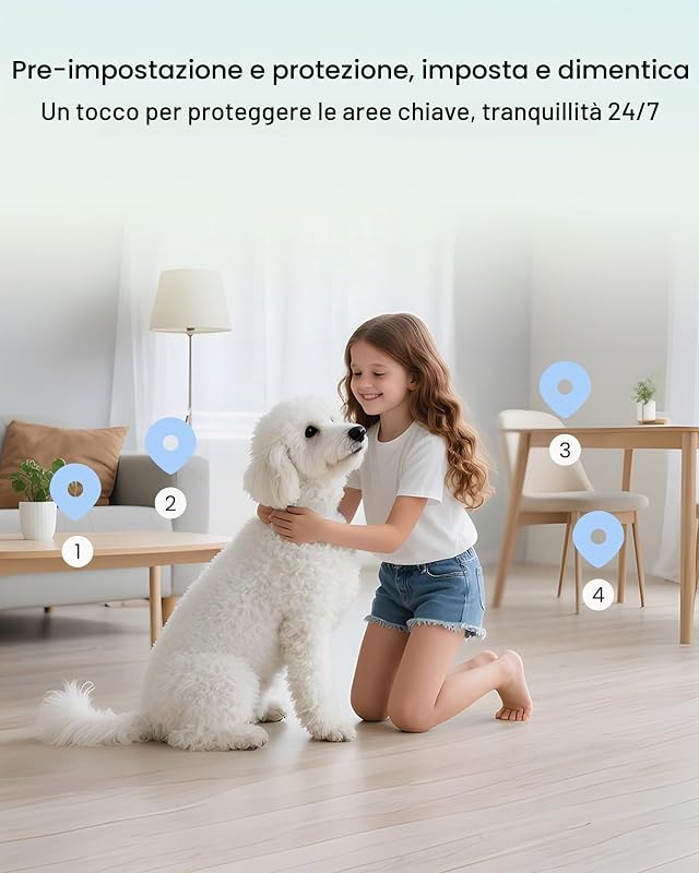 4K Telecamera Wi-Fi Interno, 360° PT + Scheda di Memoria da 64 GB — foto 7 di 8