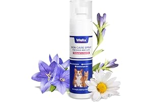Wellix Hot Spot Treatment&Itch Relief Spray for Dogs&Cats - Wound Care&Dry Itchy Skin&Dermatitis for Dog Skin Care Spray - Pe