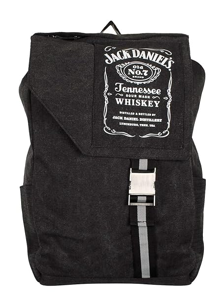 Jack Daniels Schöner Rucksack Bottle Logo Segeltuch schwarz