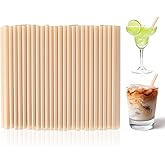 [100 Pcs] 5 Inch Sugarcane Cocktail Short Straws - Disposable Compostable Biodegradable Drinking Straws for Whiskey Bar Club Cocktail Cold Drinks
