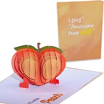 Amazon.com: 有趣的妻子周年紀念卡| 3D 桃子表情符號彈出卡- 我愛觸摸 ...