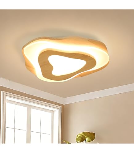 LTTKLMP Nordic Modern Wood Sputnik LED Semi Flush Mount Ceiling