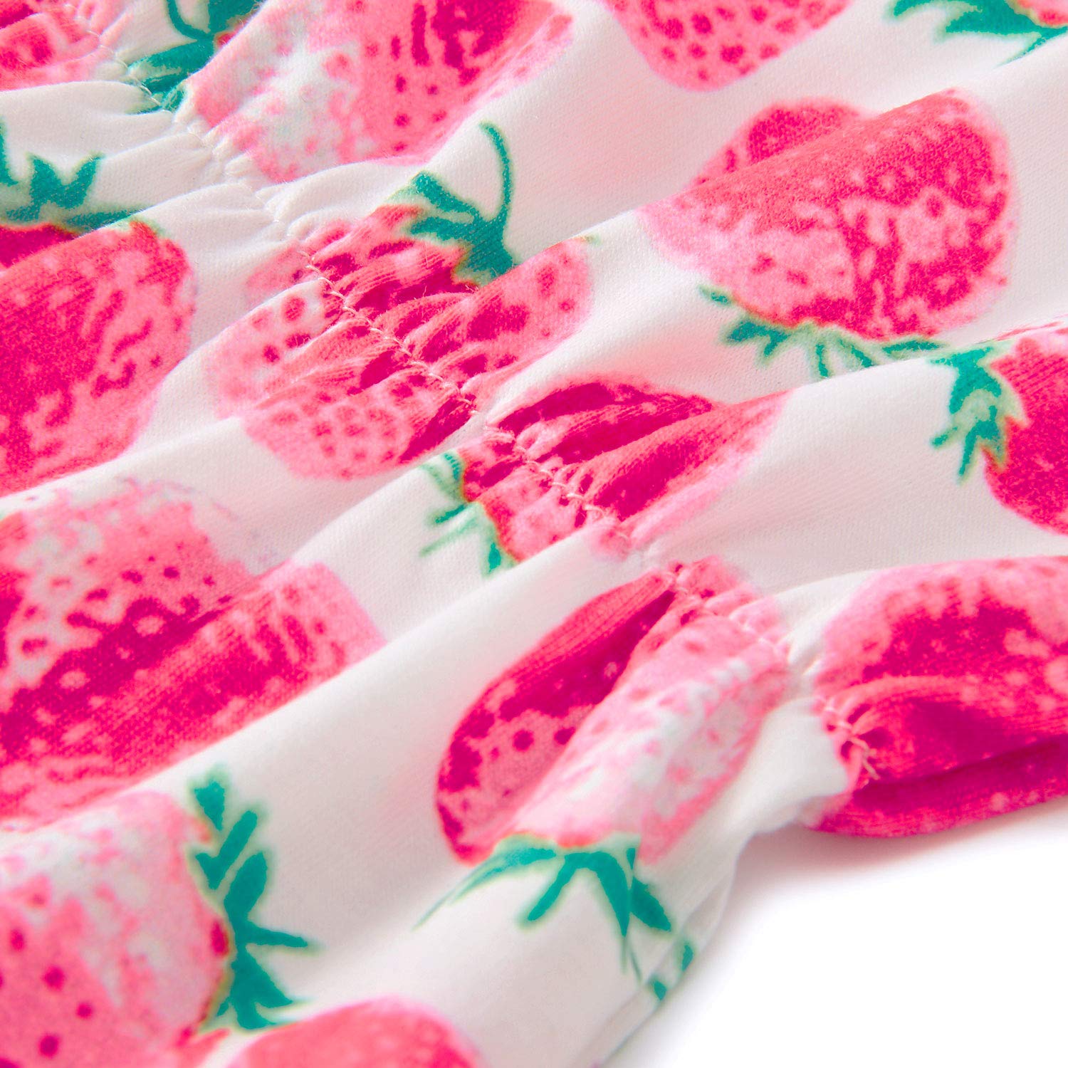 RAISEVERN Fruit Print Säugling Mädchen Outfit sicher Stoff Strampler rosa Kirsche Erdbeere ptinted Overall 6-12 Monate