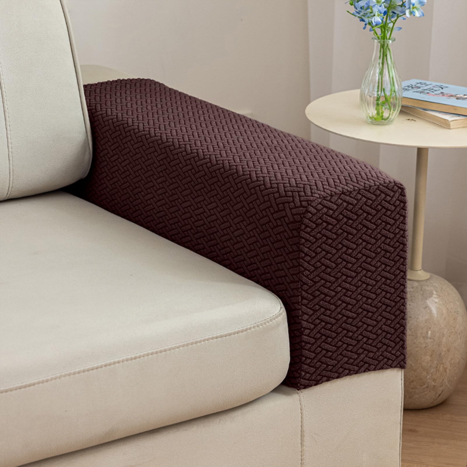 Photo 1 of Yoovat Couch Arm Covers Sofa Arm Cover armrest Covers for Sofa Couch Armrest Cover Chair Arm Cover Set of 2 (Texture-Brown,Large (Set of 2))