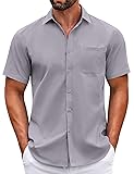 COOFANDY Men's Short Sleeve Untucked Dress Shirt