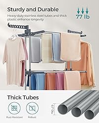 SONGMICS Clothes Drying Rack Stand 4-Tier, Foldable
