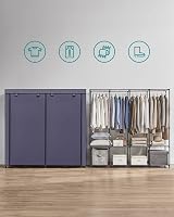 SONGMICS Clothes Wardrobe Portable Closet Garment Rack 4 Hanging Rails 4 view 2