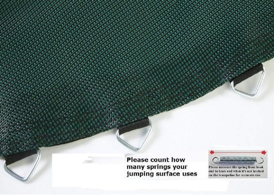JumpKing Jumping Surface Black & Green Jumping Surface for 14' Trampoline with 88 v-Rings for 7" Springs