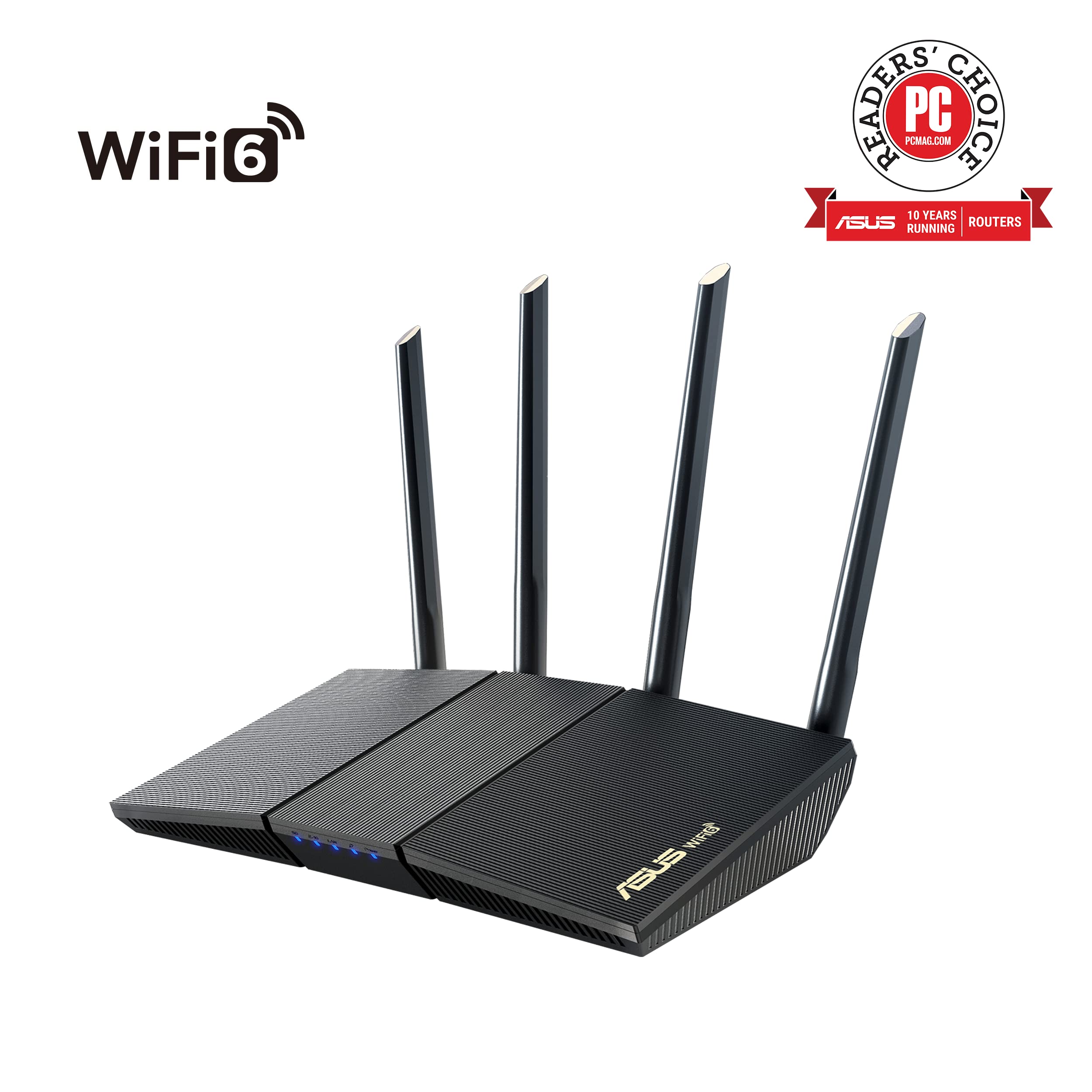 ASUS RT-AX1800S Dual Band WiFi 6 Extendable Router, Subscription-Free Network Security, Parental Control, Built-in VPN, AiMesh Compatible, Gaming & Streaming, Smart Home