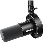 MAONO Dynamic Microphone-XLR USB Podcast Recording Mic: for Vocal Recording, Content Creation, Home Studio, Voiceover, with 192kHz/24bit, Noise Reduction, Mic Gain, Monitoring, Mute (PD300X)