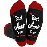 Wixelon Best Aunt Ever Gifts,Mothers Day Birthday Best Ideas Special Big Cool Funny Unique Christmas Valentines Day Personalized Gifts for Aunt from Niece nephew Warm Cozy Socks