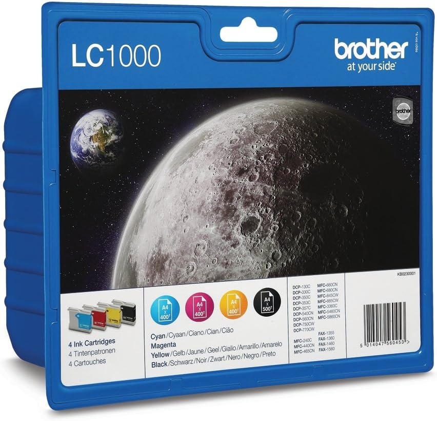 Brother LC1000 Value Pack Ink Cartridges 4 Color Original Blister DCP MFC