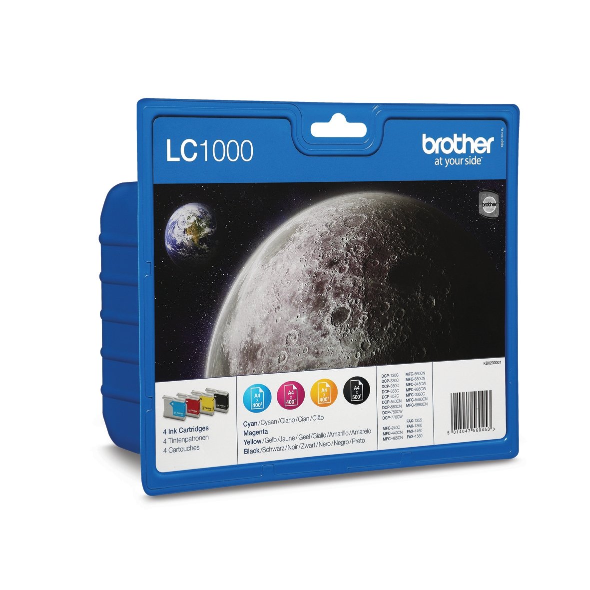 Brother LC1000 Value Pack - 4-pack - black, yellow, cyan, magenta - original - blister - ink cartridge - for Brother DCP-130, 330, 350, 353, 540, 560, 750, 770, MFC-5460, 5860