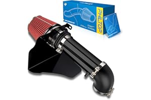 PHILTOP 4" Cold Air Intake Kit System + Heat Shield Compatible with Chrysler 300 2006-2010, Dodge Challenger 2009-2010, Charger 2006-2008, Magnum 2007-2008, V8 5.7L 6.1L, High Performance, Red