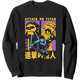 Attack on Titan Season 4 Split Titan Faces Attack Pose Anime Sweatshirt