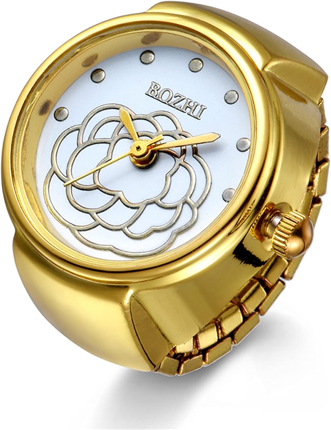 JewelryWe Women Men Finger Watch Round Analog Quartz Ring Watches, Adjustable Size Amazon.co.uk