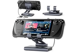 MEPATEM Docking Station Steam Deck Dock: Adjustable Stand 6-in-1 Hub Steam Deck Accessories with HDMI 2.0 4K@60Hz TV/ 1Gb Ethernet/ 3*USB-A 3.0/ PD 3.0 Fast Charging for Steam Deck,Rog Ally, iPad, Smart Phone