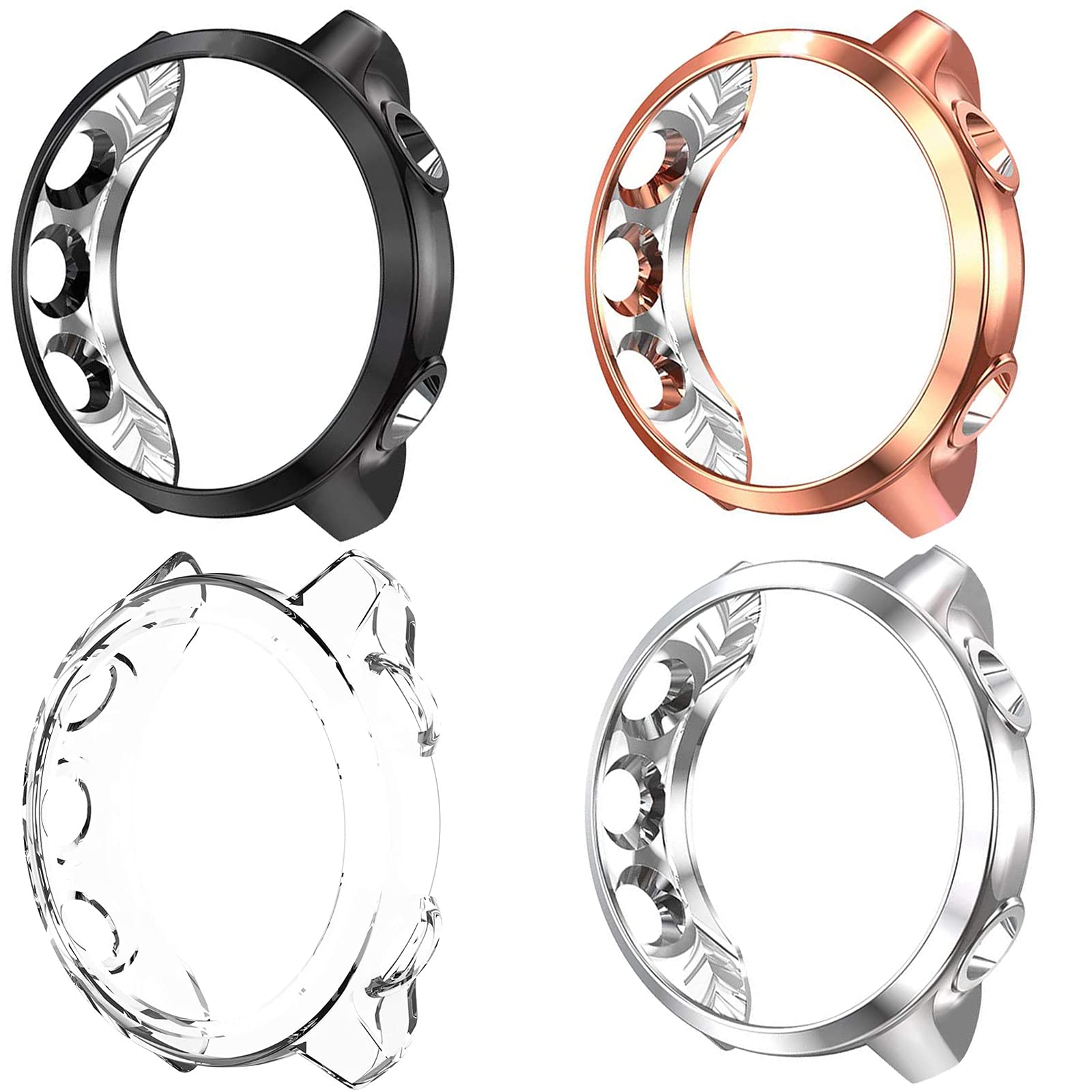 Compatible with Garmin Forerunner 55 Case, Giaogor Silicone Protective Case Cover Compatible for Garmin Forerunner 55 Smart Watch (4 pack)