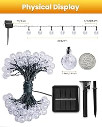 Brightown Solar String Lights Outdoor 60 Led 35.6