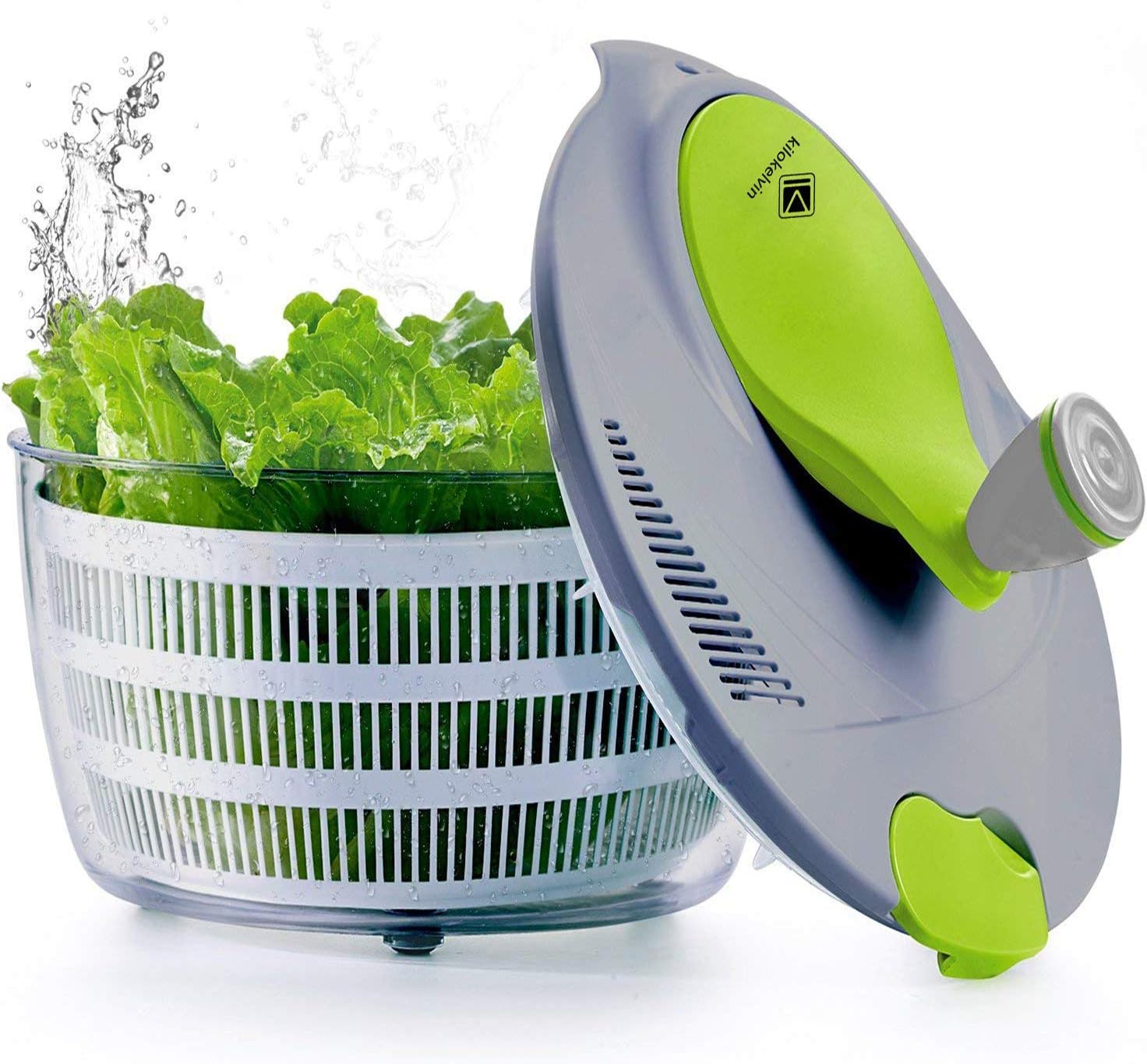 Kilokelvin Plastic Kitchen Salad Spinner 4 Liters Quick Vegetables Dryer-BPA Free