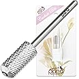 PANA 3/32" Small Smooth Round Top Safety Carbide Nail Drill Bit for Gel Polish & Acrylic Removal Nail Salon Manicure Pedicure Electric File Tools (Small Barrel - Silver, Coarse)