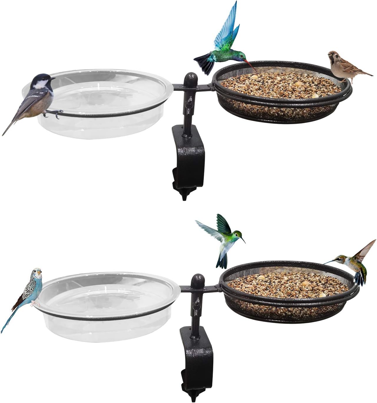 Deck Mounted Bird Feeder Bird Bath Deck Bowl Spa and Seeds Detachable