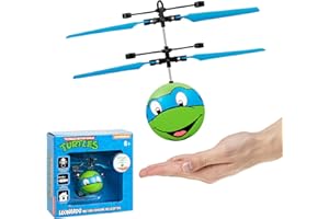 World Tech Toys Ninja Turtles Leonardo Flying Toy – Motion Sensing Flying Ball with USB Charging - TMNT Licensed - Indoor/Outdoor Drone for Kids Ages 6+