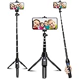 Selfie Stick, 40 inch Extendable Selfie Stick Tripod,Phone Tripod with Wireless Remote Shutter,Group Selfies/Live Streaming/V