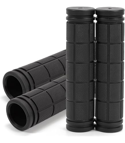 BeiLan 2 Pièces Poignées De Guidon Vélo VTT Double Verrouillage - Caoutchouc Antidérapant Noir