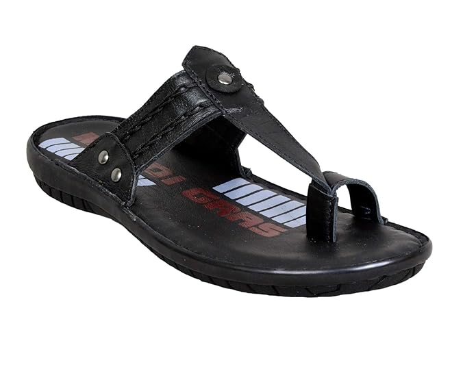 MARDI GRAS Genuine Leather Youth Slippers & Floaters3191Black Buy