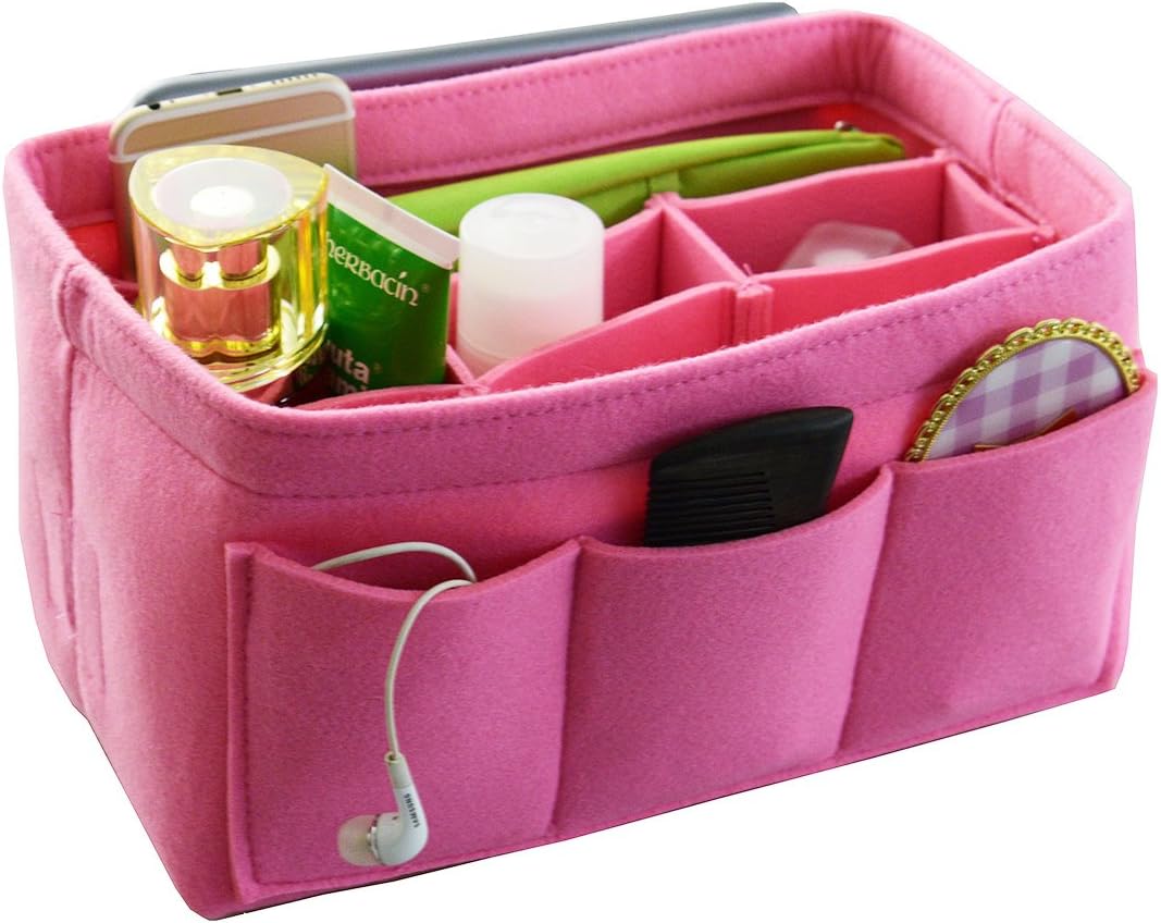 Felt Fabric Handbag Organizer,Insert Purse Organizer 12 Pockets Structure Shaper 4 size