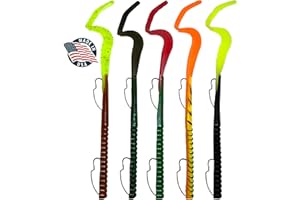 Delong Lures Fishing Lures Bass Set, 10" Pre-Rigged Weedless Swim Bait, Twister Tail Bass Fishing Lures, Extra Durable Soft Plastic Baits for Freshwater - 5 pcs Bass Baits and Lures Pack, Made in USA