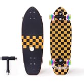 Nattork Complete Kid Skateboards 29" x 9" Youth Cruiser Skateboard for Beginners Double Kick Deck Concave Girls or Boys Skateboard