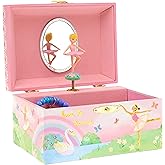 Jewelkeeper Ballerina Jewelry Box Music Box for Girls with Swan Lake Tune - Pink Jewelry Chest for Kids with Twirling Doll and Keepsake Storage