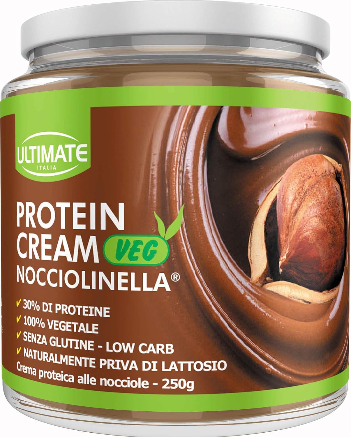Ultimate Italia Protein Cream Veg Nocciolinella Crema Proteica Spalmabile Vegana Col 30 Di Proteine Vegetali 100 Vegetale Con Anacardi E Mandorle Senza Glutine Low Carb 250 G Amazon It Salute E Cura Della Persona