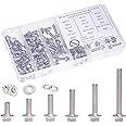 LUPANTER M6-1.0 x 12/16/20/30/45 Flange Hex Bolt Assortment Kit, 180pcs Stainless Steel Metric Flange Head Bolts and Nuts Set.