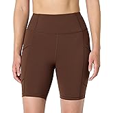 Amazon Essentials Women's Active Total Train High Waist 7" Gym Workout Biker Shorts with Pockets