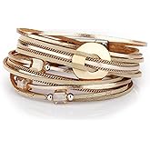 Long tiantian Western Bracelets for Women Boho Leather Wrap Bracelets Turquoise Bracelet Western Jewelry Country Concert Outfits