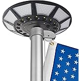 Solar Flag Pole Light – Super Bright Outdoor LED Flagpole Light for 15-25 Ft Flag Poles, Solar-Powered, Dusk to Dawn, 4200LM, 266 LEDs, Flagpole Lights Outdoor Solar Powered (Black)