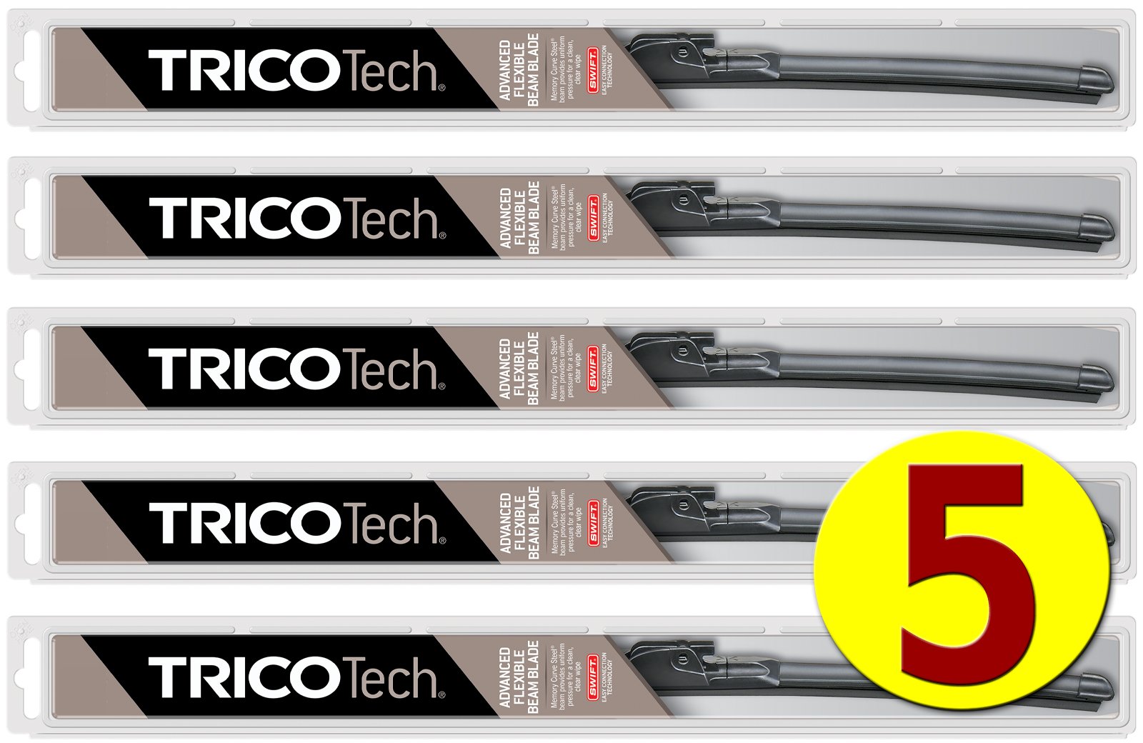 5-Wiper Factory Master Case - Bulk Wiper Blades for Fleets & Service Repair Shops - TRICO 19-240 24" Beam Blade Wipers fit Nearly Any Wiper Arm Attachment