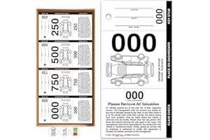 Rio Salto 3 Part Valet Parking Tickets Perforated Cardstock Place on Dashboard Claim Check Key Stub Ticket for Car Temporary Parking Tags Bulk 000-999 Thick 3.85" x 5.5" (1000, 3-Part White)