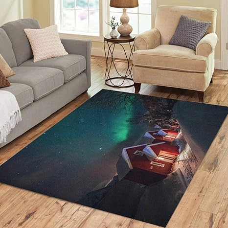 Amazon Com Semtomn Area Rug 3 X 5 Northern Lights Aurora