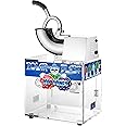 Great Northern Popcorn Polar Blast Snow Cone Machine Acrylic Crushed Maker Grinds Up to 500lbs of Ice Per Hour for Parties, E