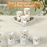 GoMaihe Tealight Candle Holders with Tray 3-Piece Wood Set Heart view 9