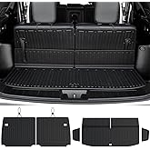 JOULARISE Cargo Liner Backrest Mats for 2022-2025 2026 Mitsubishi Outlander (Not Fit Sport or PHEV), All Weather TPE Cargo Trunk Mat Seat Back Protectors Accessories(Cargo Mat+3rd Row Backrest Mats)