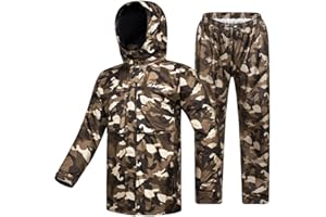 ILM Motorcycle Rain Suit for Men Waterproof Resistant Raincoat 6 Pockets 2 Pieces Packable Rainwear Jacket and Pants Model RS02