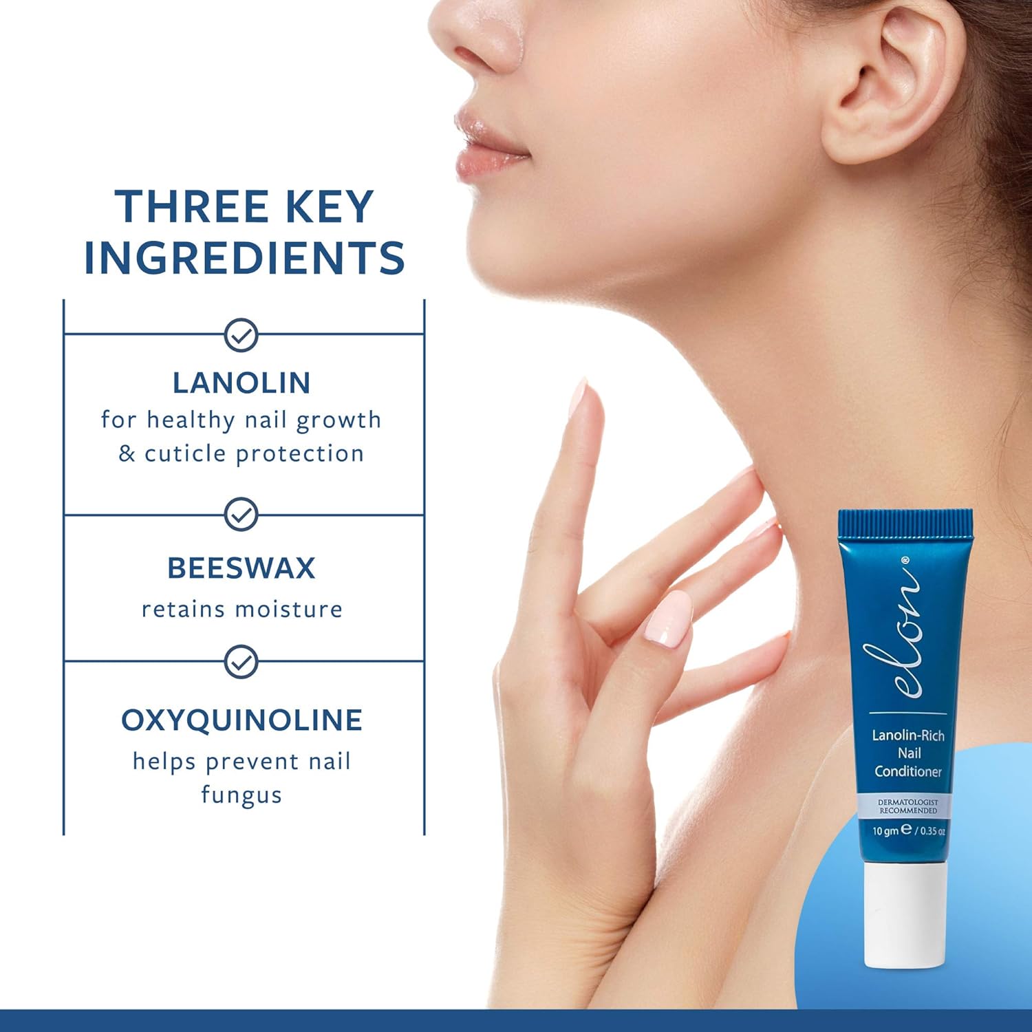 Elon Lanolin-Rich Nail Conditioner | Strengthens Nails & Protects Cuticles | Recommended by Dermatologists & Podiatrists (10g tube) : Nail Strengthening Products : Beauty