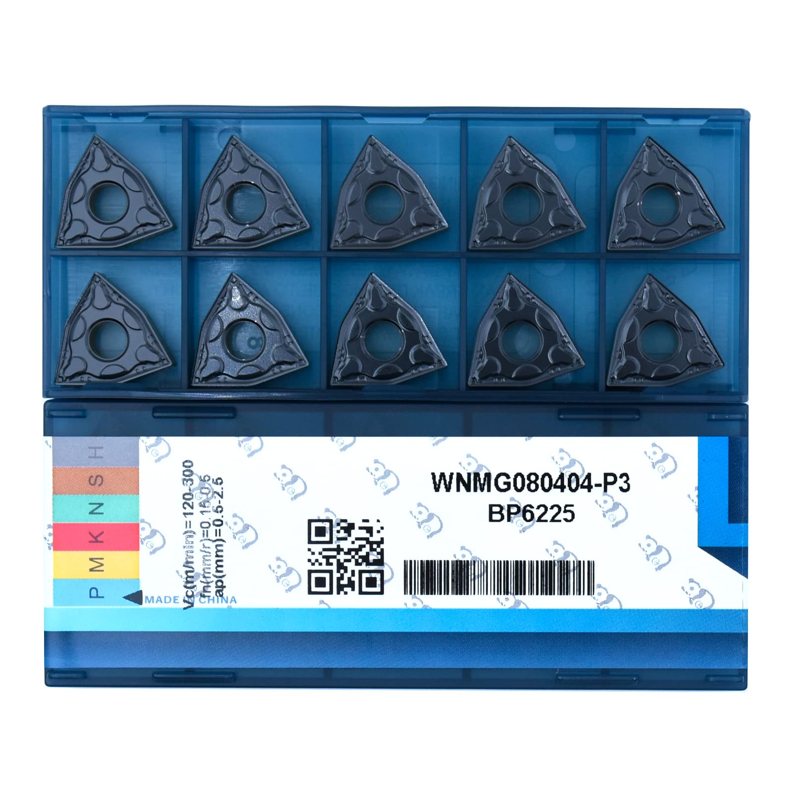 CDBP WNMG080404 WNMG431 Carbide Indexable Inserts - Carbide Turning Tools for Lathe, Pack of 10
